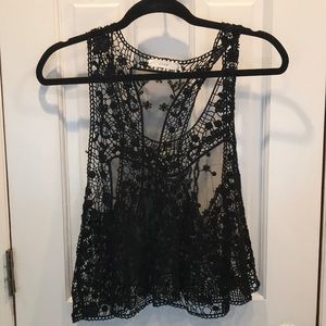 Lush sheer black tank, size small